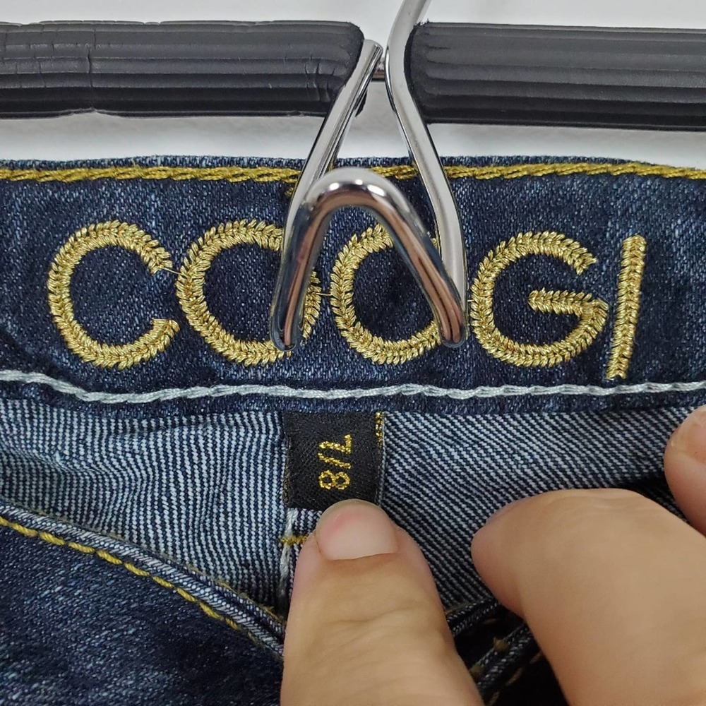COOGI jeans, dark wash, rainbow pocket logos - Picture 7 of 7